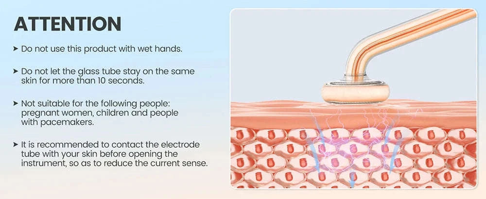 High Frequency Electrotherapy Facial Wand for Skin Rejuvenation-EU Plug