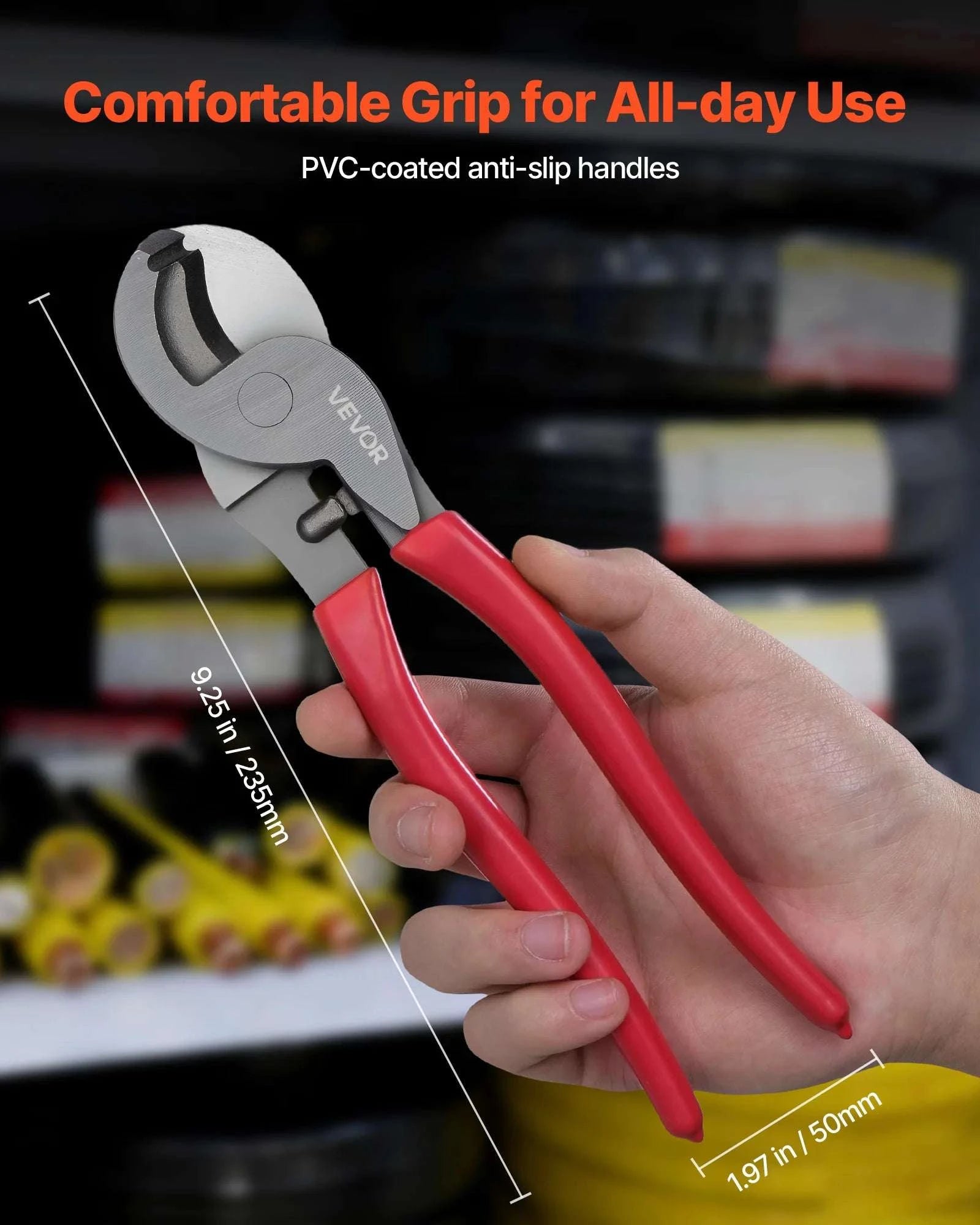 High Leverage Cable Cutter 9.25" Heavy Duty Wire Cutting Pliers-United States