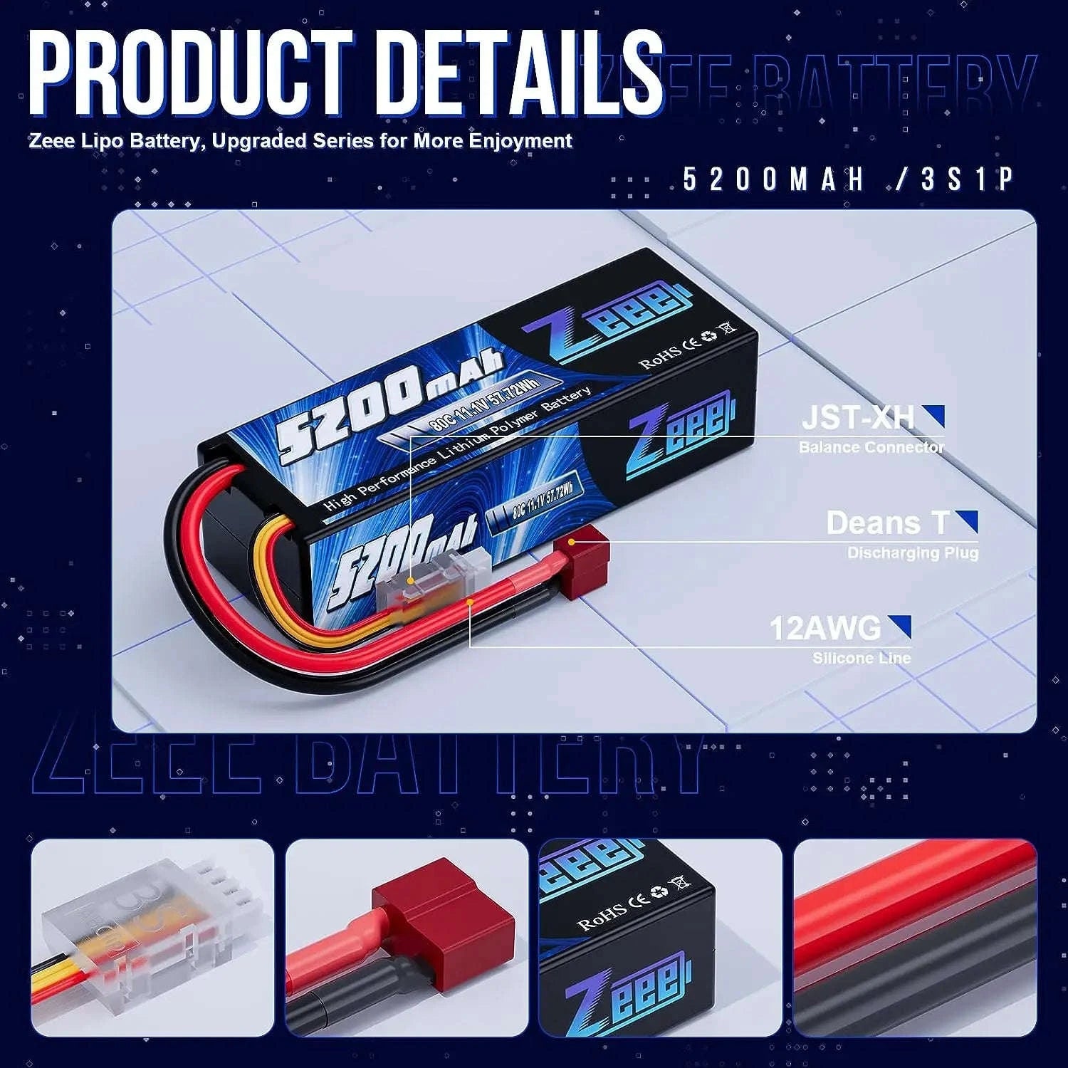 High‑Output 3S 5200mAh LiPo Battery Hardcase for RC Models-2pcs 3S 5200mah EC5 / GERMANY