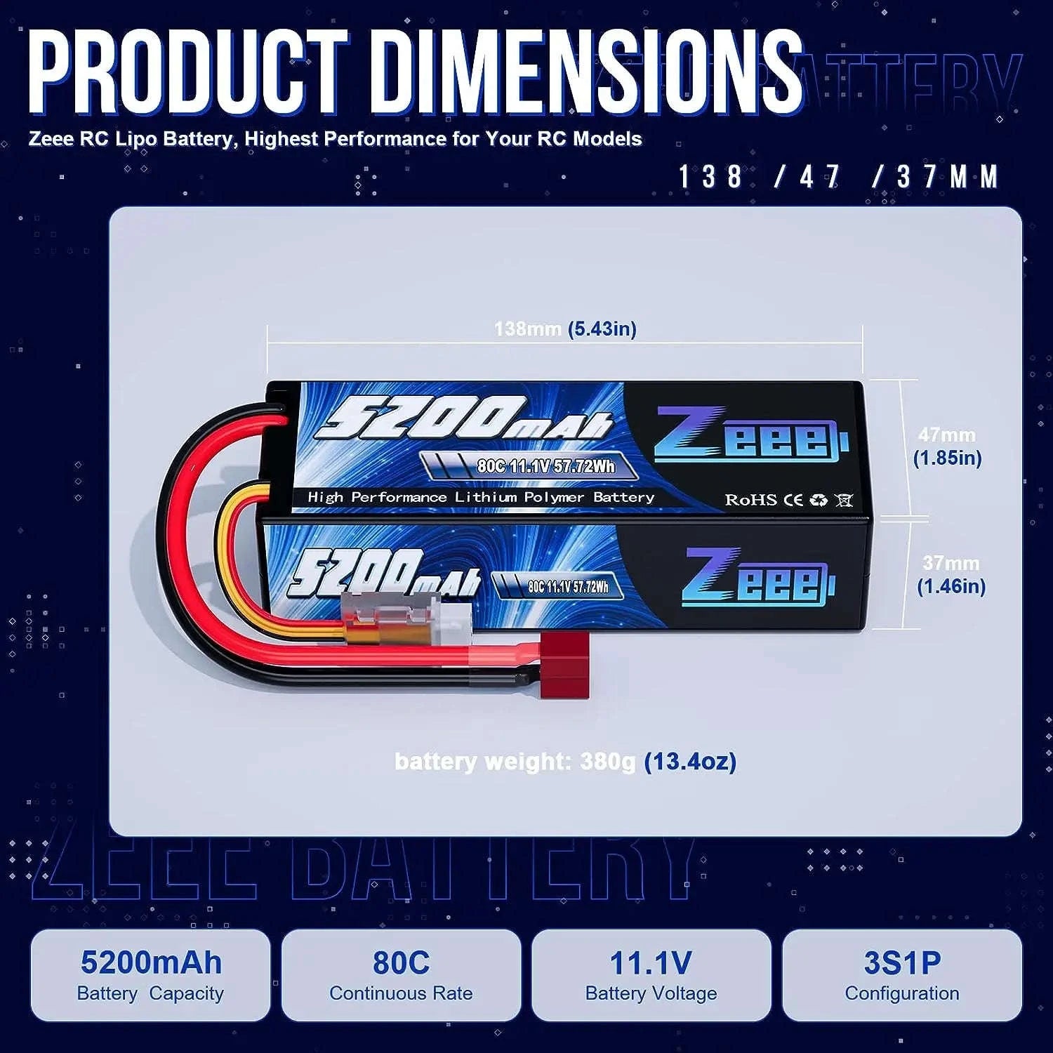 High‑Output 3S 5200mAh LiPo Battery Hardcase for RC Models-2pcs 3S 5200mah EC5 / GERMANY