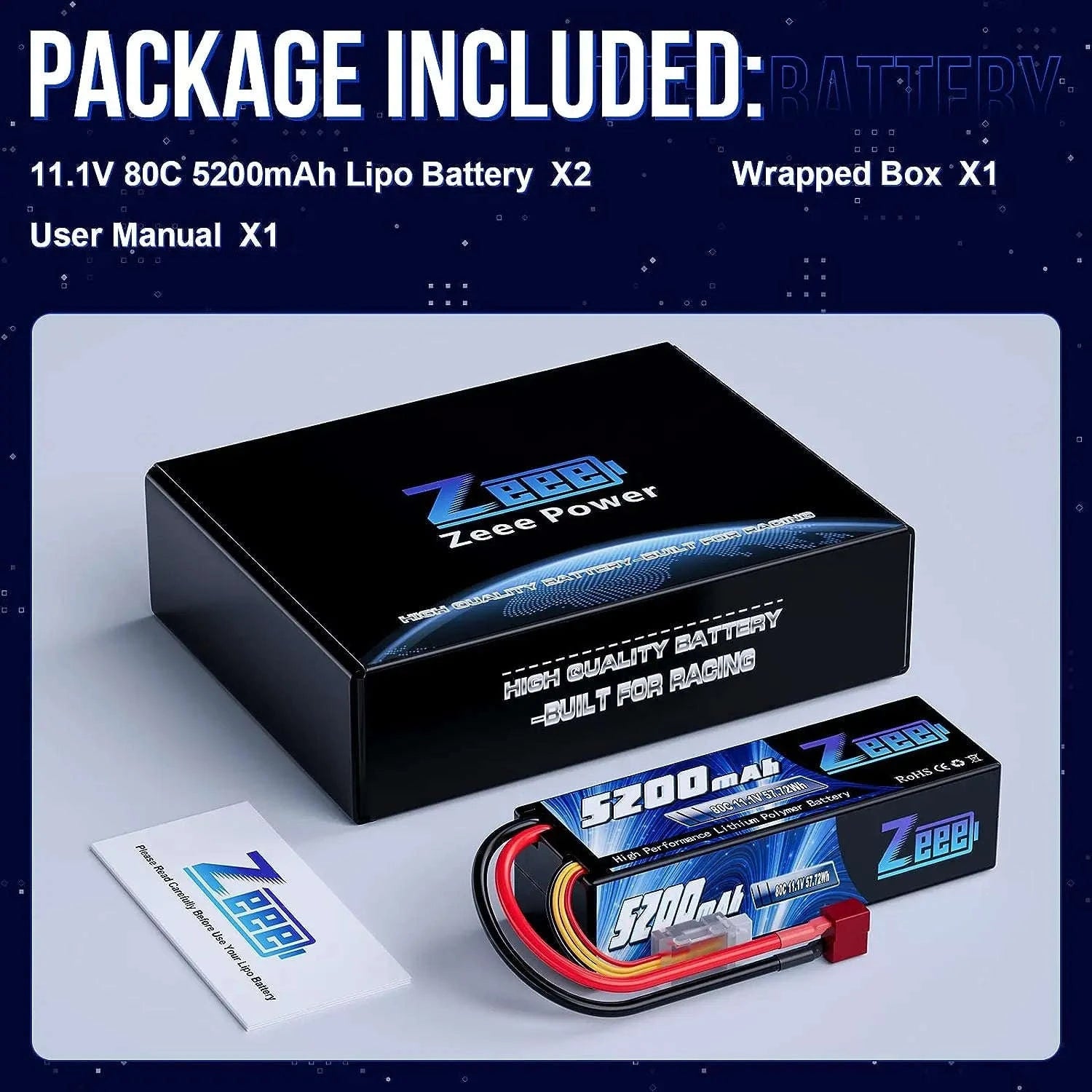 High‑Output 3S 5200mAh LiPo Battery Hardcase for RC Models-2pcs 3S 5200mah EC5 / GERMANY