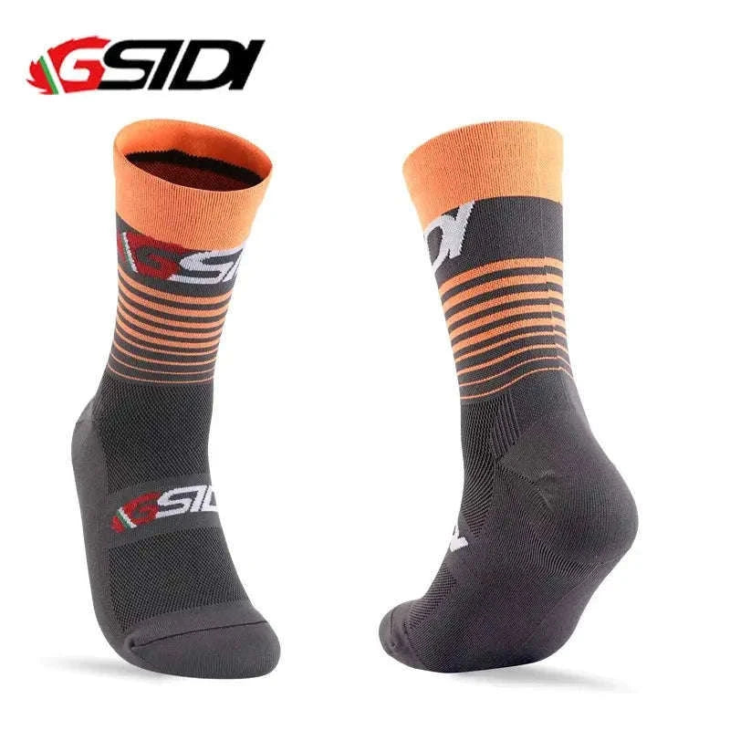 High Performance Cycling Compression Socks for Support and Comfort-vertical dark blue