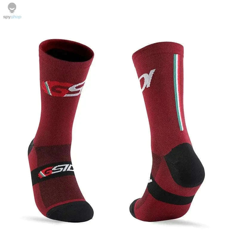 High Performance Cycling Compression Socks for Support and Comfort-vertical dark blue