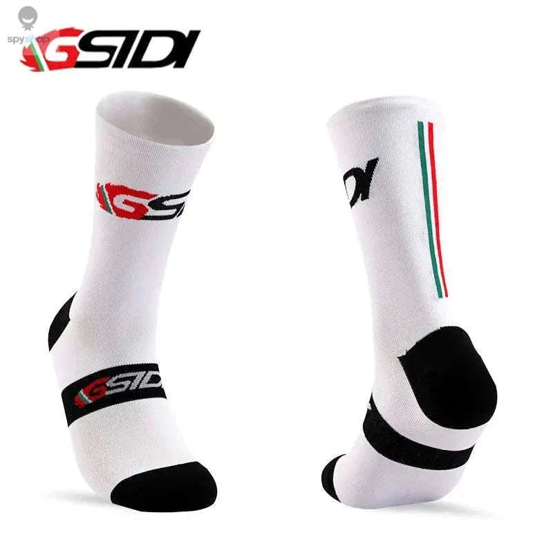 High Performance Cycling Compression Socks for Support and Comfort-vertical dark blue