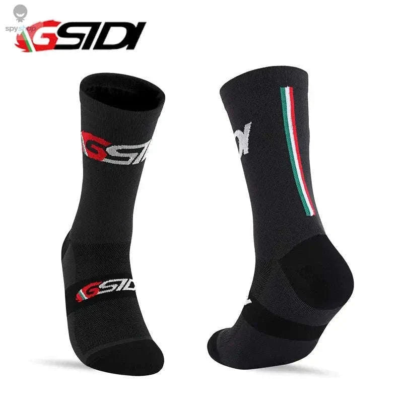 High Performance Cycling Compression Socks for Support and Comfort-vertical dark blue