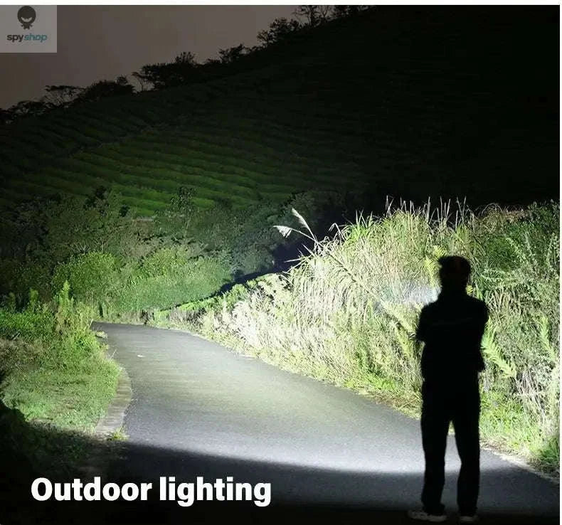 High Power LED Flashlight – Long-Range Beam, USB-C Rechargeable, Durable Build-P200 2PCS