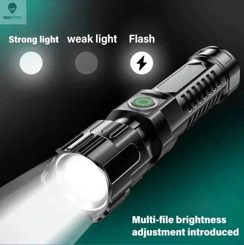 High Power LED Flashlight – Long-Range Beam, USB-C Rechargeable, Durable Build-P200 2PCS