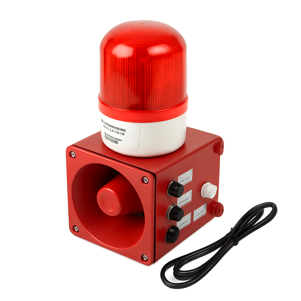 High-Power Loudspeaker Alarm Device with LED Indicator IP56 Sound and Light Alarm Waterproof Emergency Strobe Warn Light