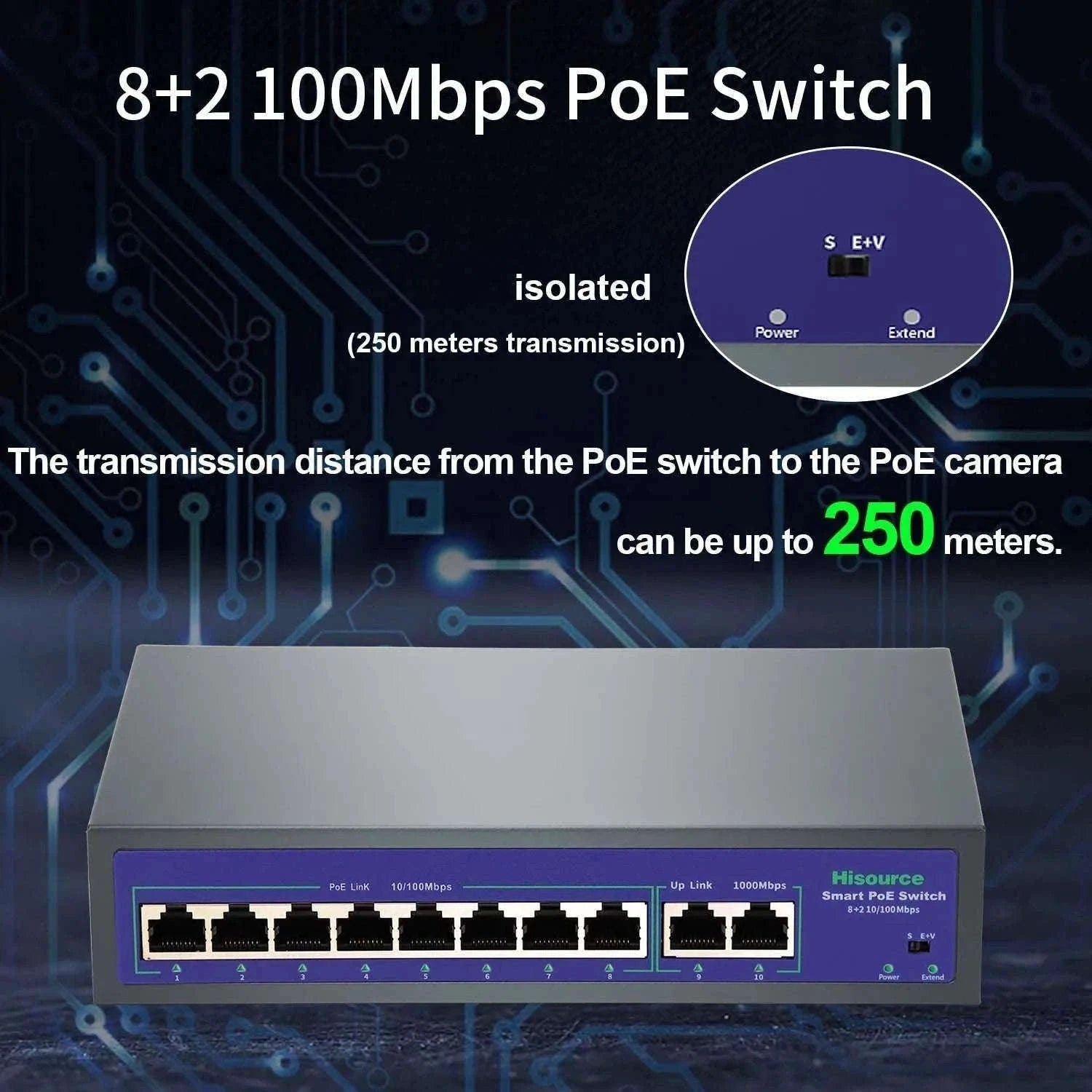High-Power PoE Switch for IP Cameras-Hi-0920FBL-A