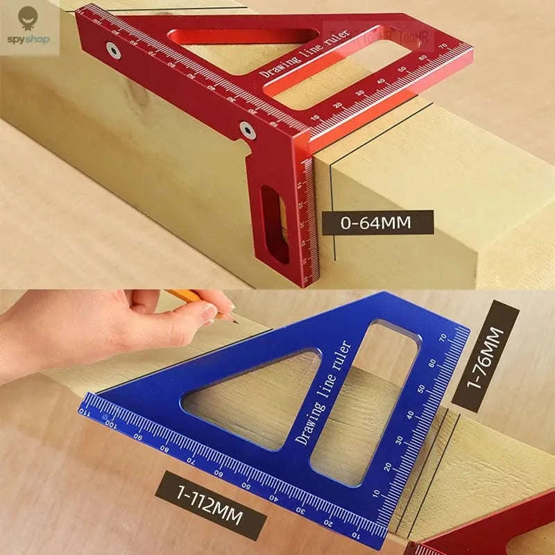High-Precision Aluminum Alloy Miter Triangle Ruler-Red