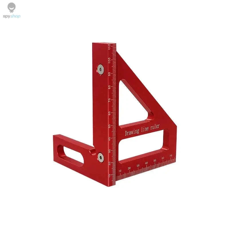 High-Precision Aluminum Alloy Miter Triangle Ruler-Red