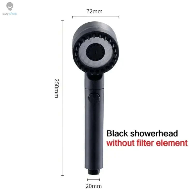 High Pressurized Filter Shower Head – Powerful Flow, 3 Modes, Built‑In Massage-Light Grey