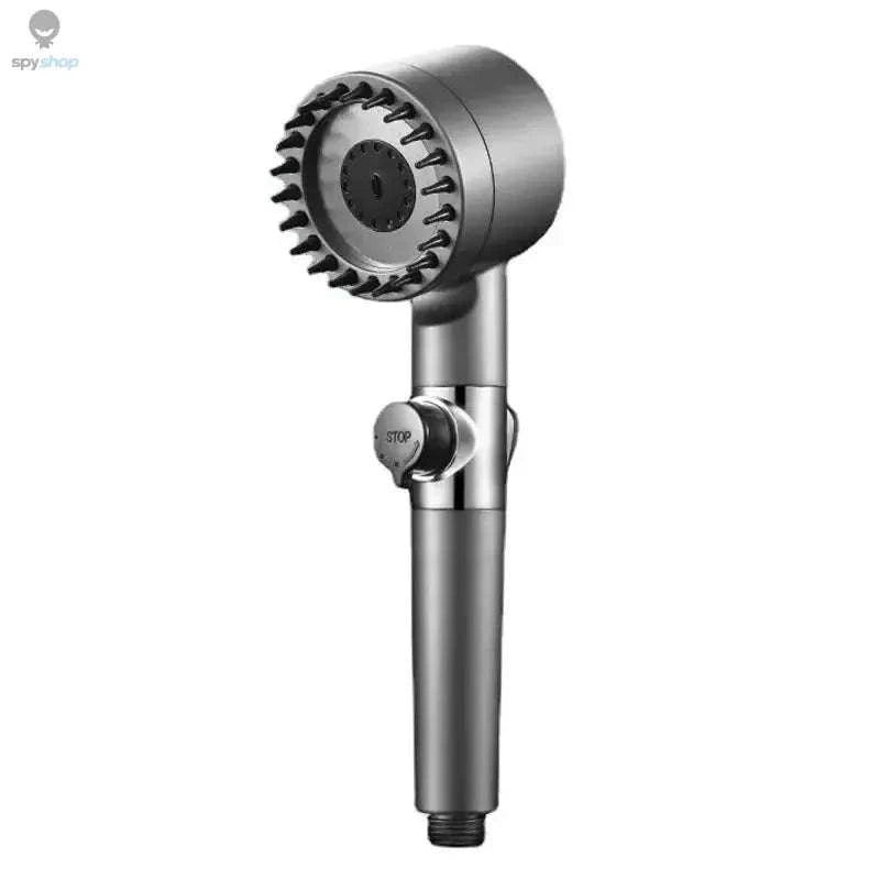 High Pressurized Filter Shower Head – Powerful Flow, 3 Modes, Built‑In Massage-Light Grey
