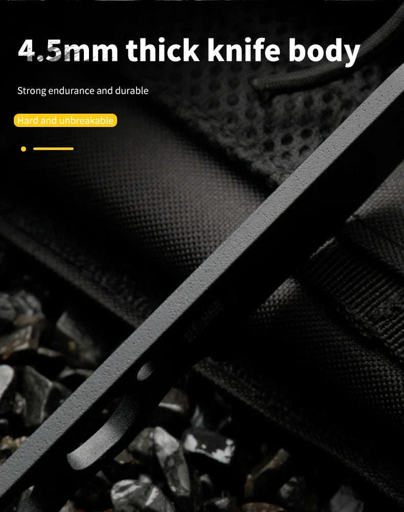 High Quality Multifunctional Outdoor Survival Knife-black / Italy