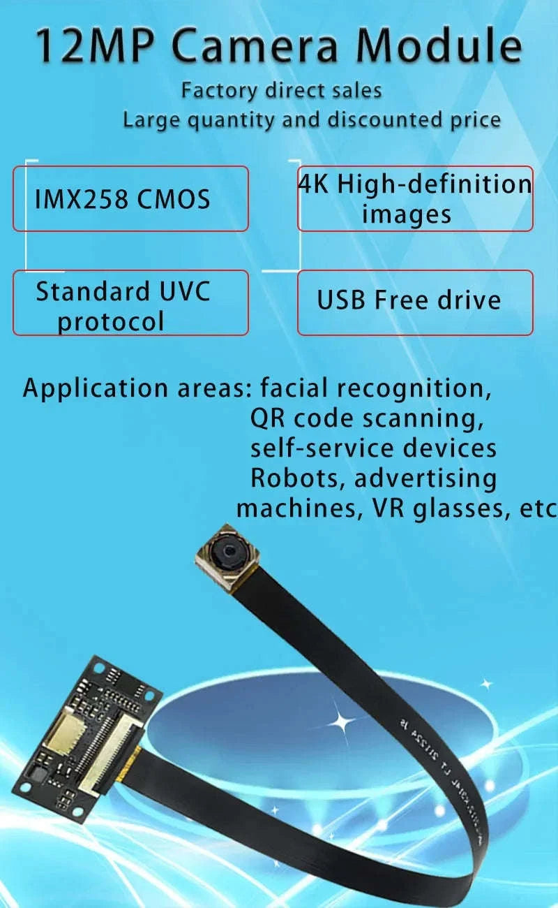 High-Resolution USB Camera Module for Intelligent Vision Systems-12MP 135 deg AF