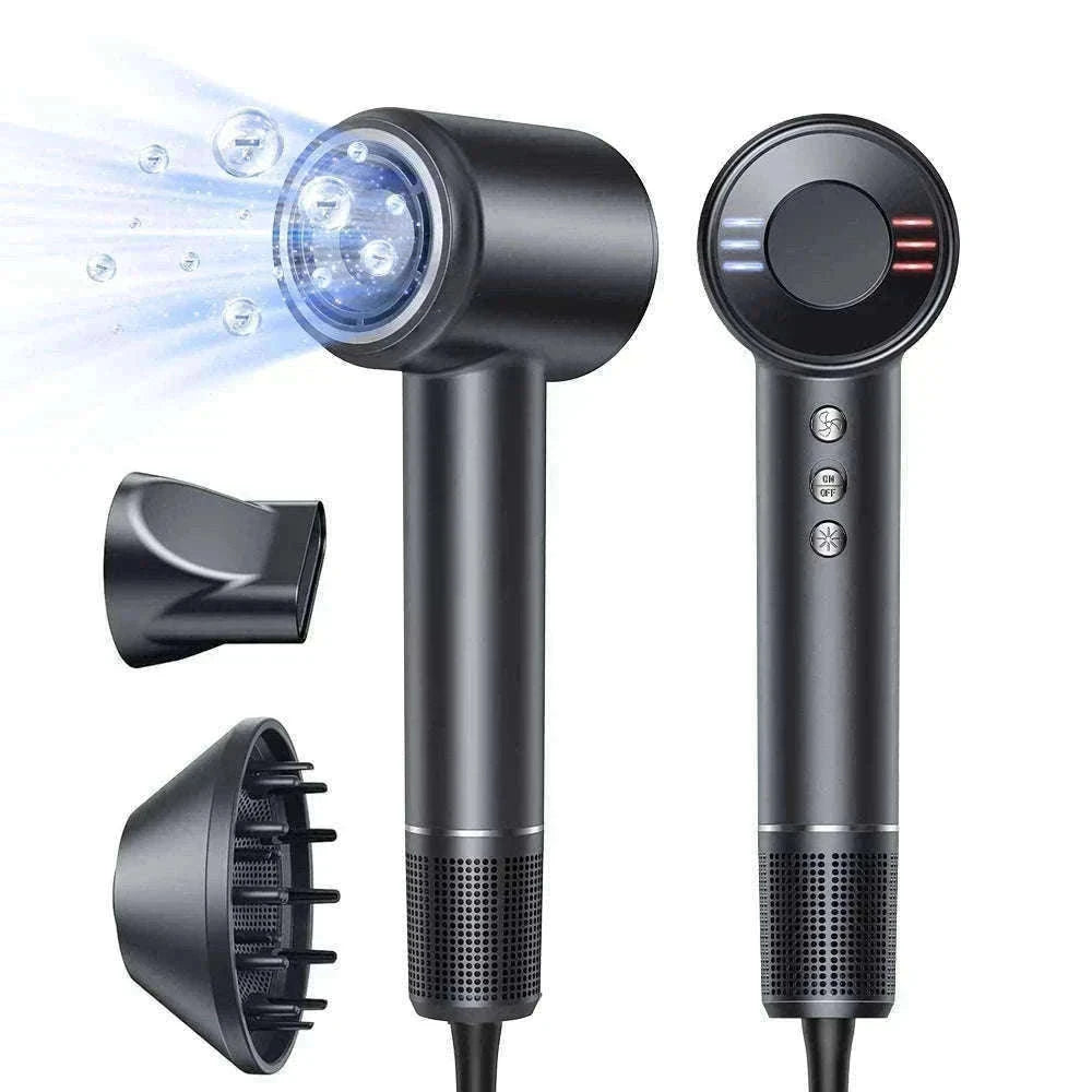 High-Speed Ionic Hair Dryer 120000RPM Low Noise Fast Dry-Black / United States