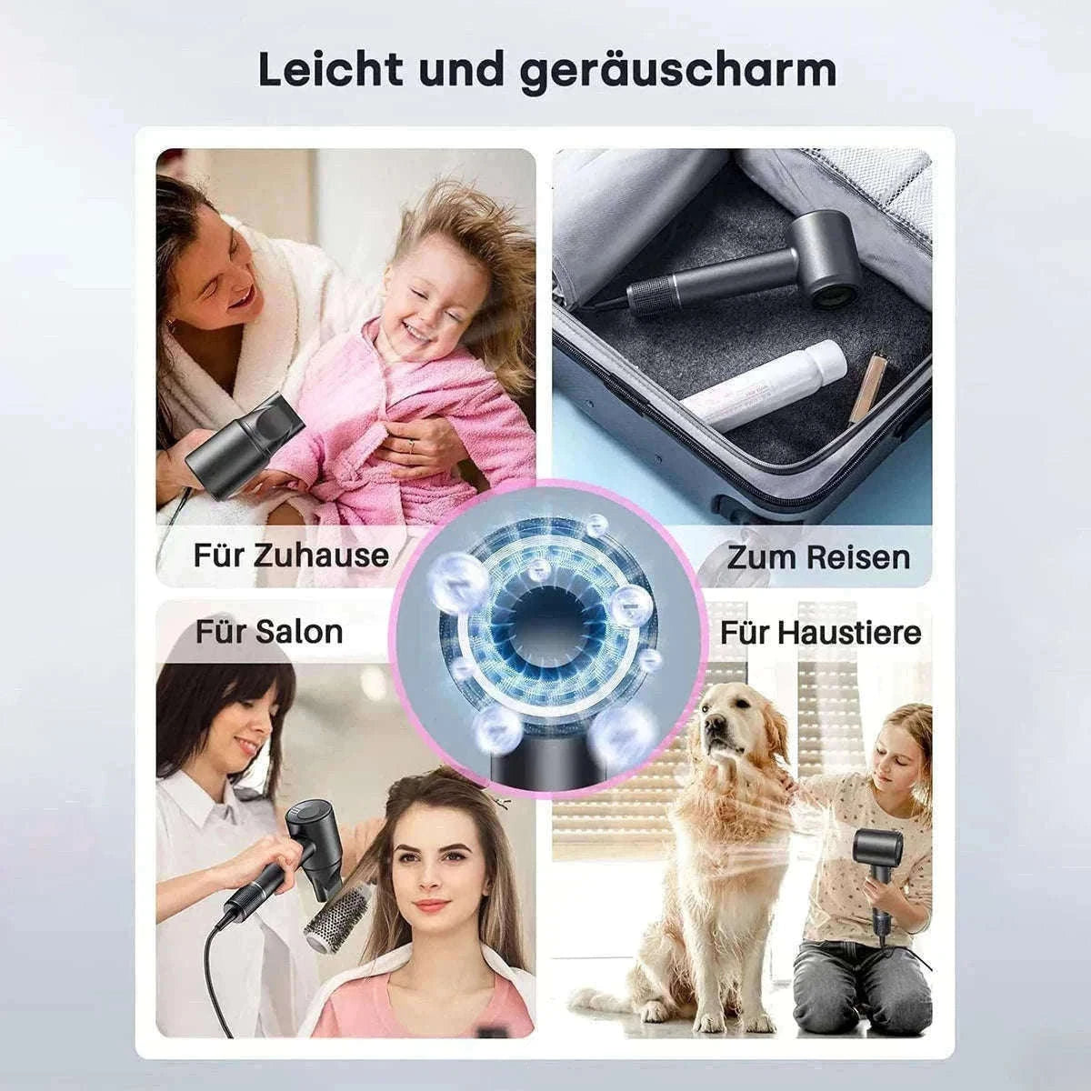 High-Speed Ionic Hair Dryer 120000RPM Low Noise Fast Dry-Black / United States
