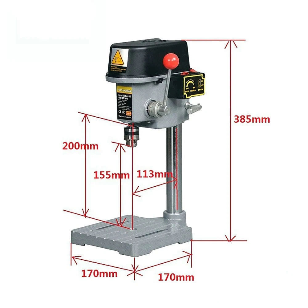 High Speed Mini Benchtop Drill Press 340W 1-10mm Chuck-US / EU / france