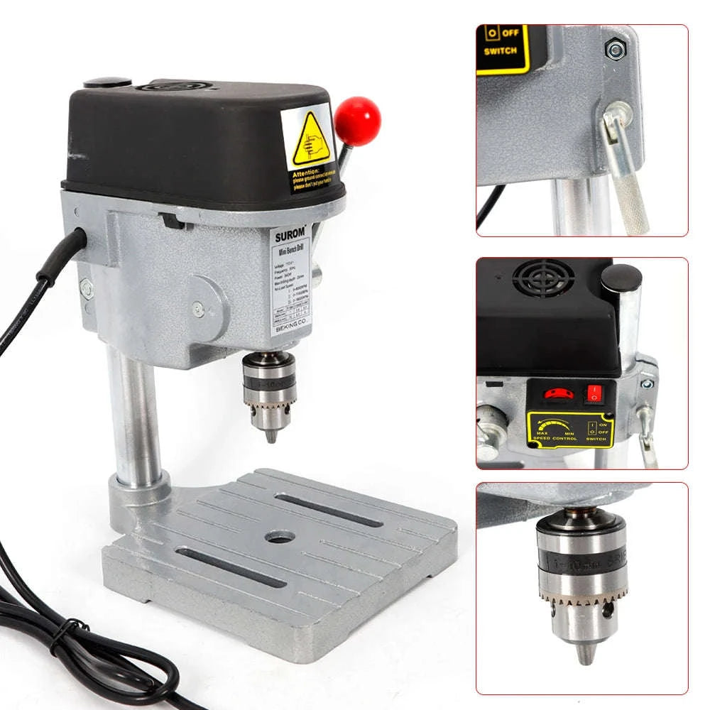 High Speed Mini Benchtop Drill Press 340W 1-10mm Chuck-US / EU / france