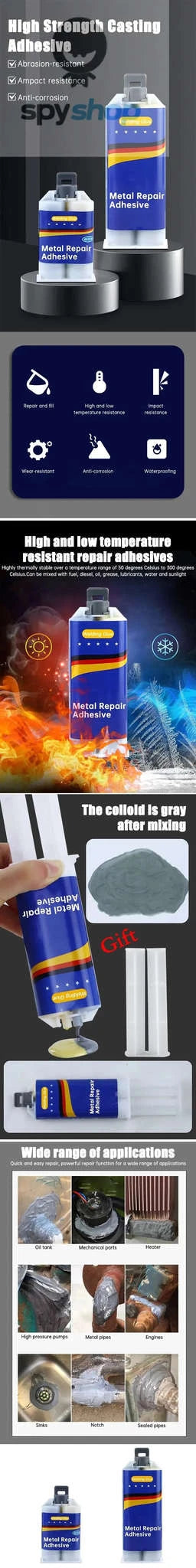 High Strength AB Glue Metal Repair Sealant-100g