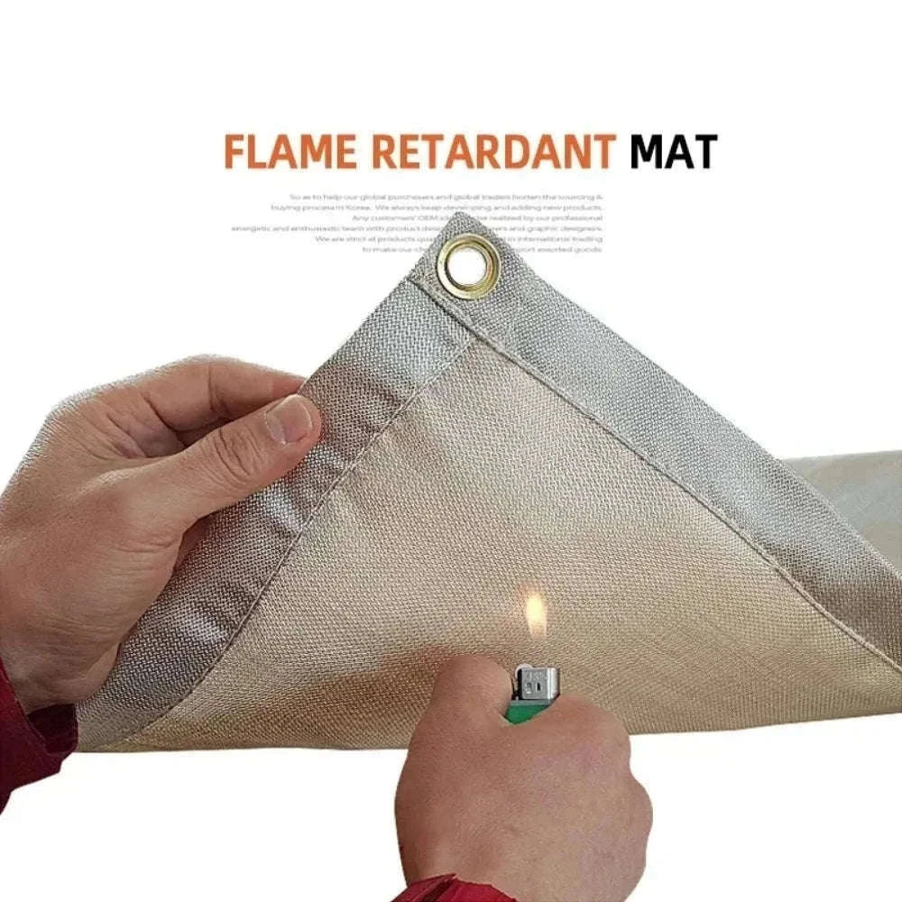 High Temperature Fire Blanket for Camping, Picnics and Barbecues-Fiberglass-L-80X60cm