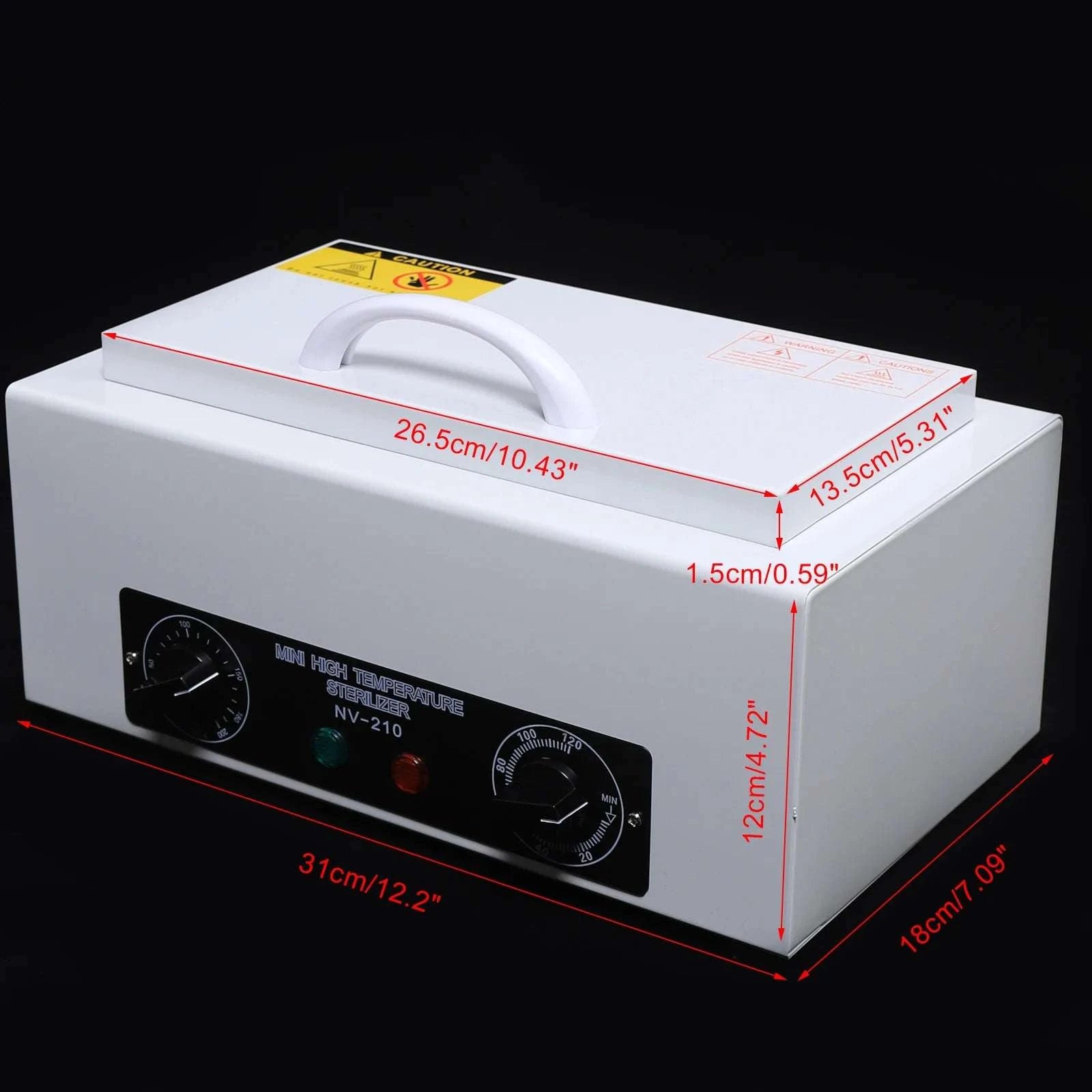 High Temperature Sterilizer Box for Tools & Utensils with Timer-WHITE / United States