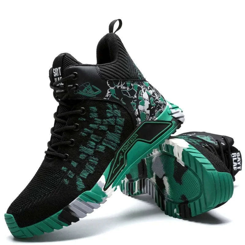High Top Steel Toe Work Boots-YS862Green / 42