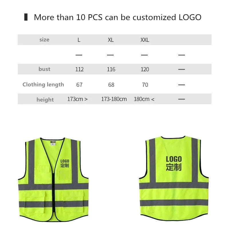 High Visibility Reflective Vest for Outdoor Safety-307 / XXL