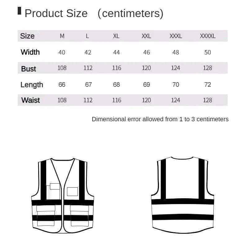 High Visibility Reflective Vest for Outdoor Safety-307 / XXL
