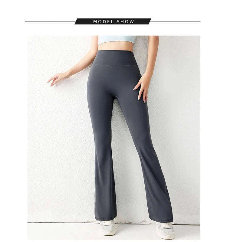 High Waist Flared Butt Lifting Yoga Leggings for Women-Cocoa color / L