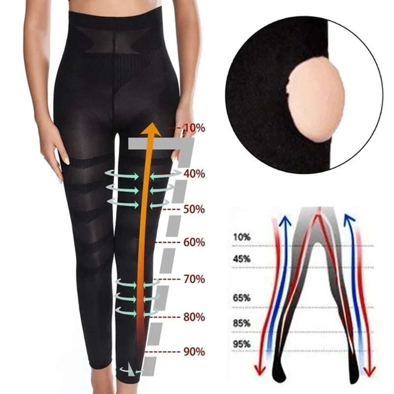 High Waist Sculpting Tummy Control Leggings-black / 2XL-3XL / CHINA