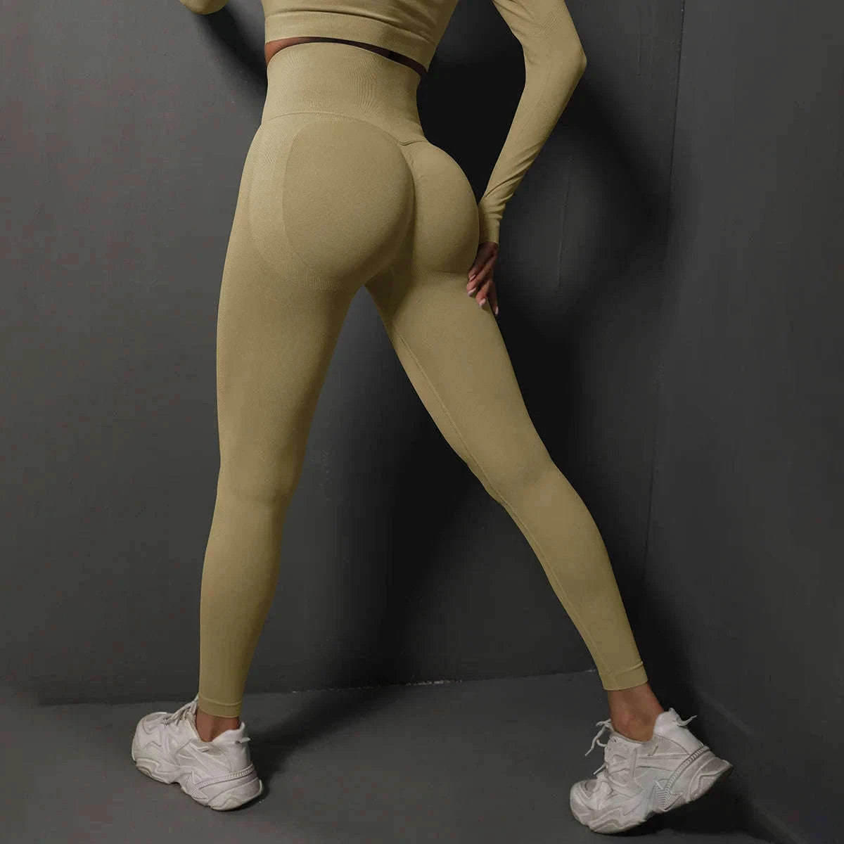 High Waist Seamless Yoga Leggings for Women, Sculpted Fit-Rose Red / L / CHINA