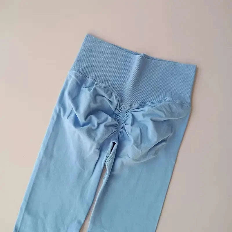 High Waist Yoga Leggings for Women – Seamless Push-Up Gym Pants-Rose Red / L / CHINA