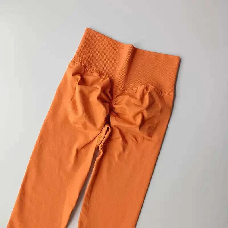 High Waist Yoga Leggings for Women – Seamless Push-Up Gym Pants-Rose Red / L / CHINA