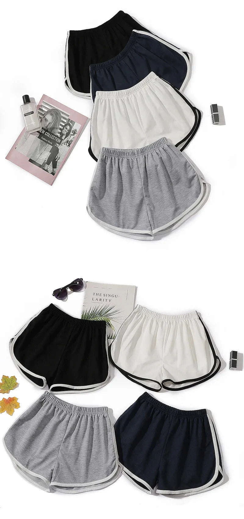 High-Waisted Fitness Shorts for Women-black / S