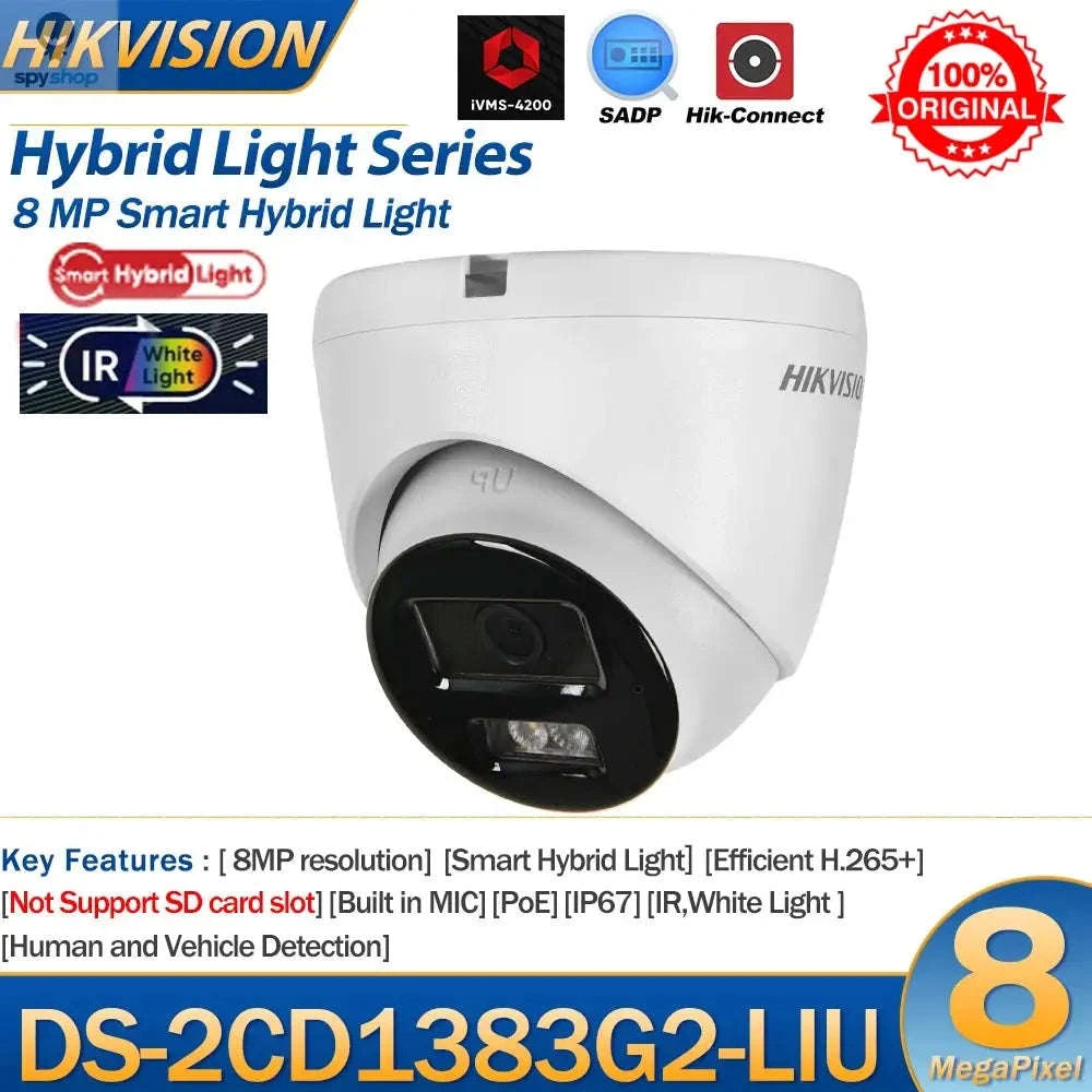 Hikvision 8MP IP Camera – 4K Turret, Color Night Vision, AI Detection-DS-2CD1383G2-LIUF / Australia / 2.8mm