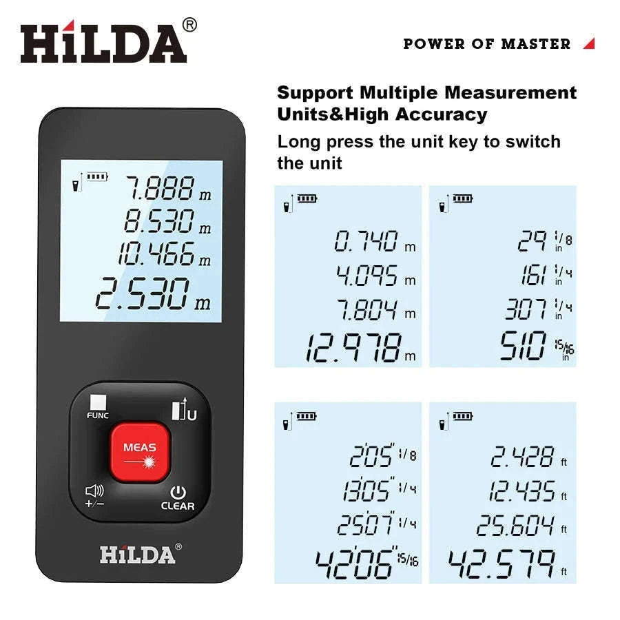 HILDA Laser Rangefinder 50M / 100M / 120M Distance Meter-120m CJ369