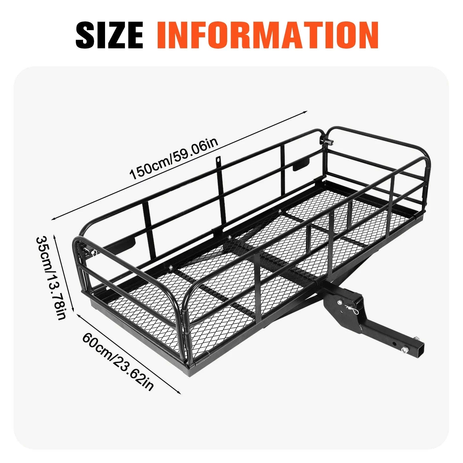 Hitch Cargo Carrier 500 LBS with Hitch Stabilizer for 2-Inch Receiver-United States