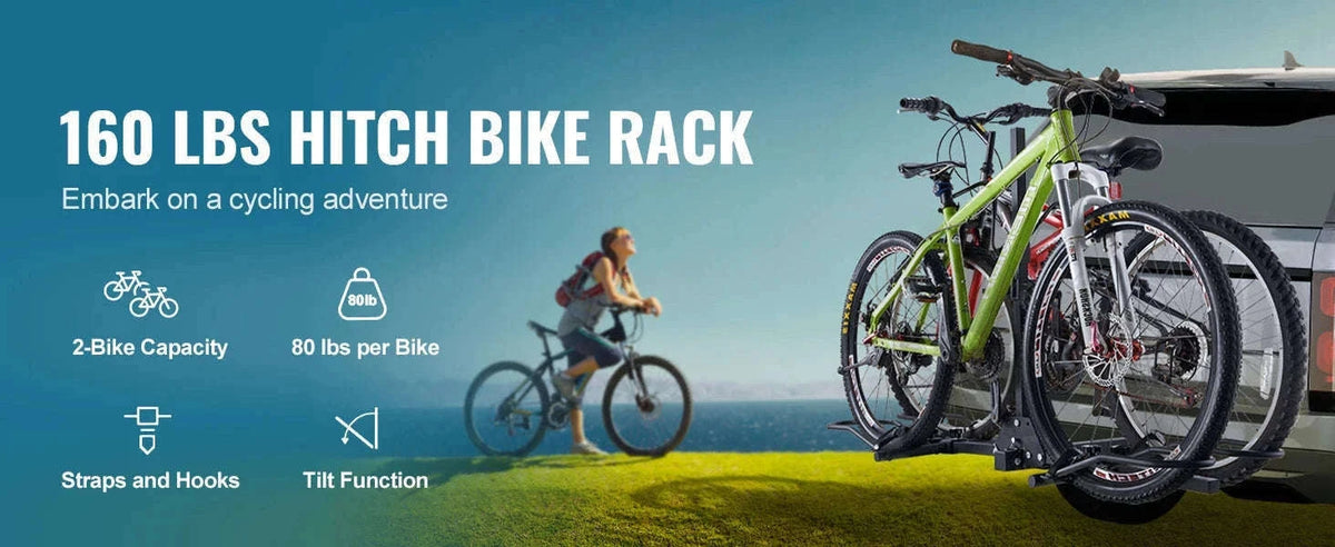 Hitch Mount Bike Rack, 1-2 Bike Platform Carrier with Tilt and Fold-2x160 / france