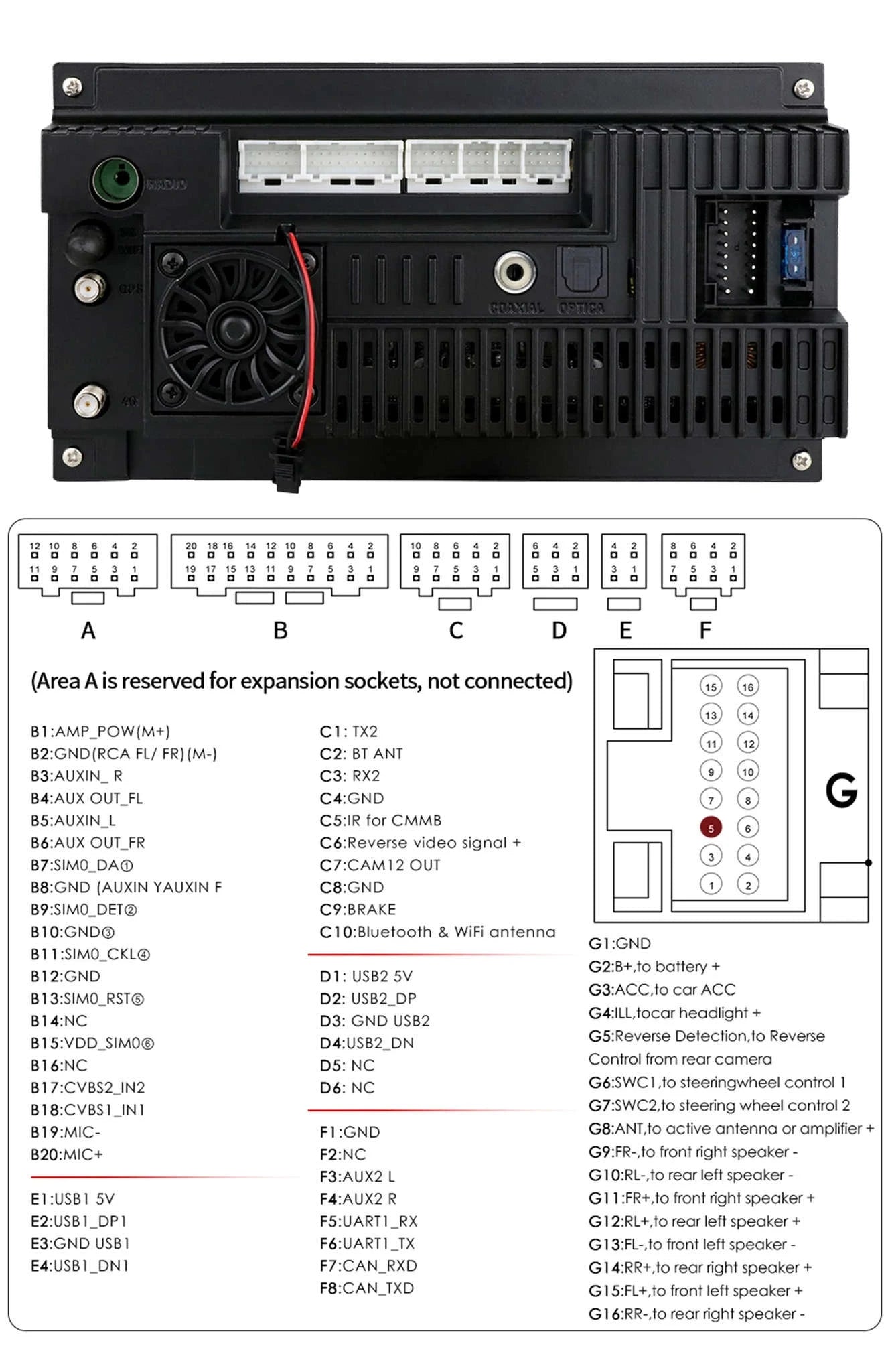 HIZPO 7-Inch Android Car Radio with CarPlay for Opel-S6 Black / france