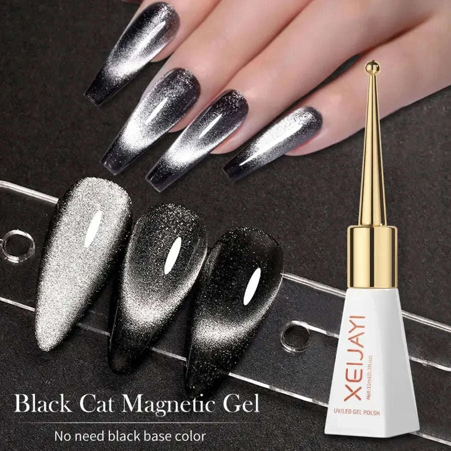 Holographic Mirror Cat Eye Gel Polish-Mirror White Cat Eye