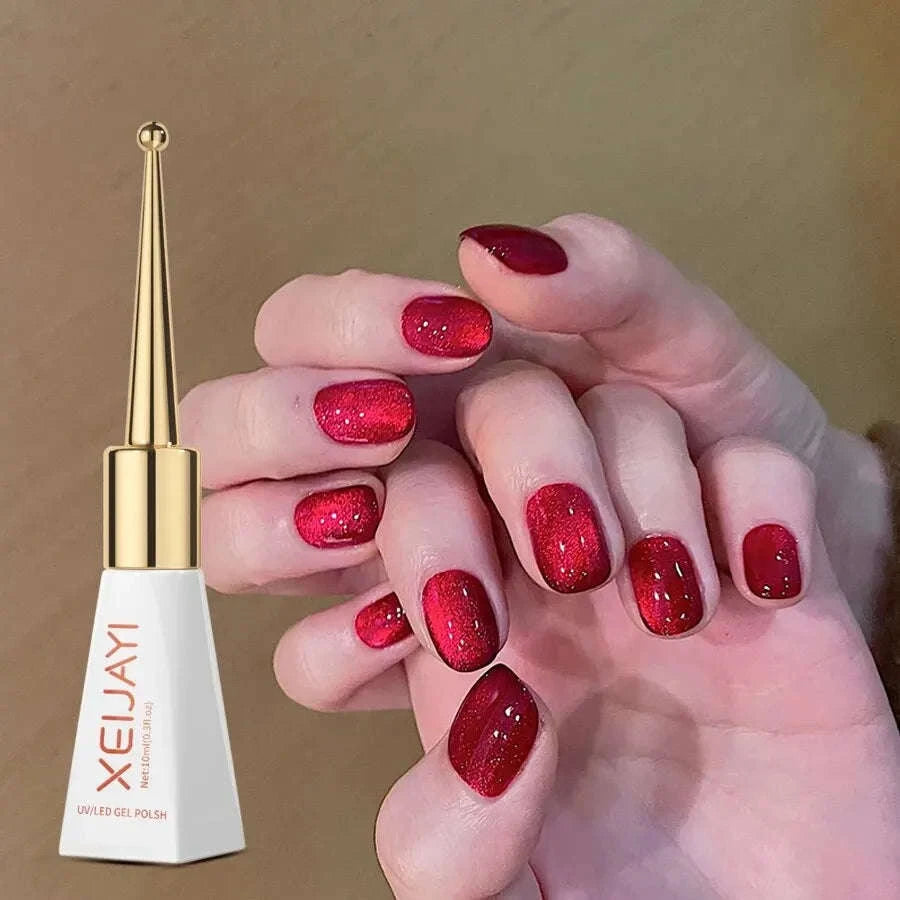 Holographic Mirror Cat Eye Gel Polish-Mirror White Cat Eye