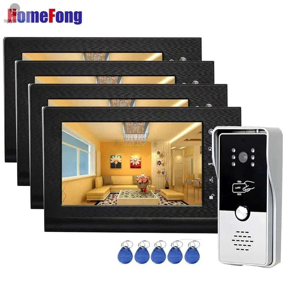 Homefong RFID Video Doorbell with 7-Inch Monitor-Set 2