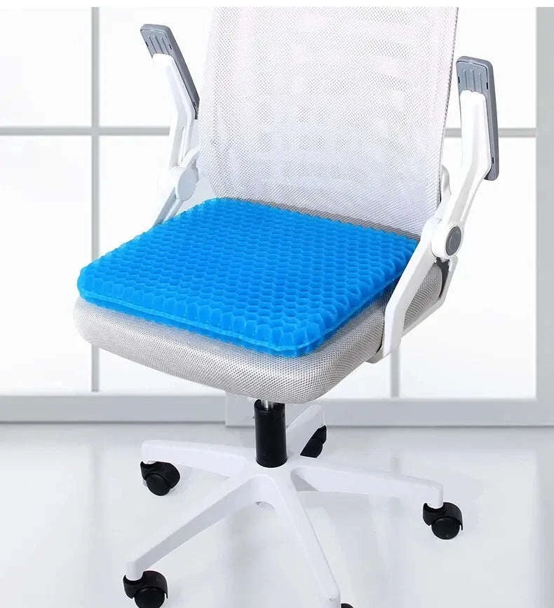 Honeycomb Gel Cushion for Enhanced Seating Comfort-Blue / 40x35cm