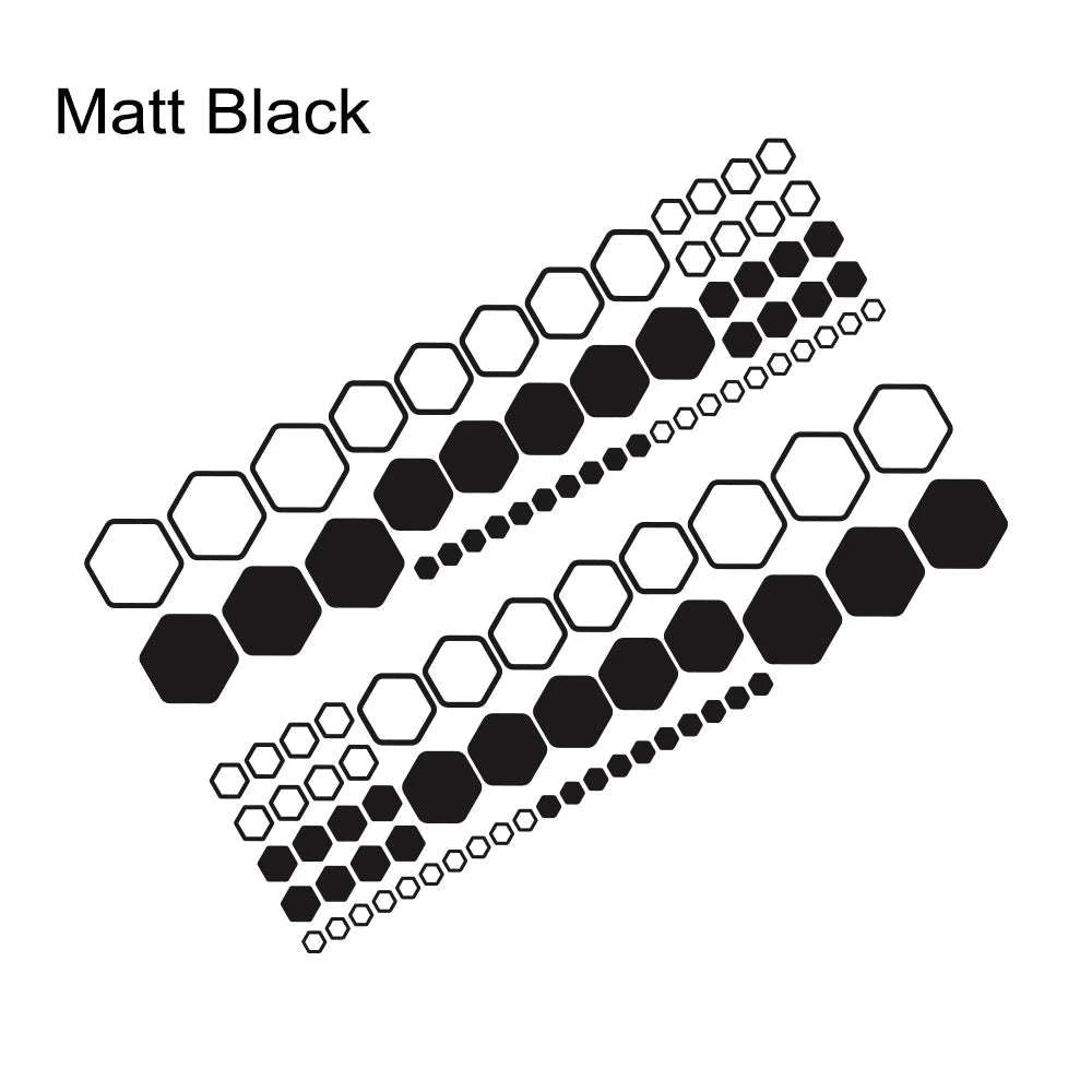 Honeycomb Hexagon Car Vinyl Decals Waterproof Polygon Stickers-77.7x20.3cm / Glossy Black