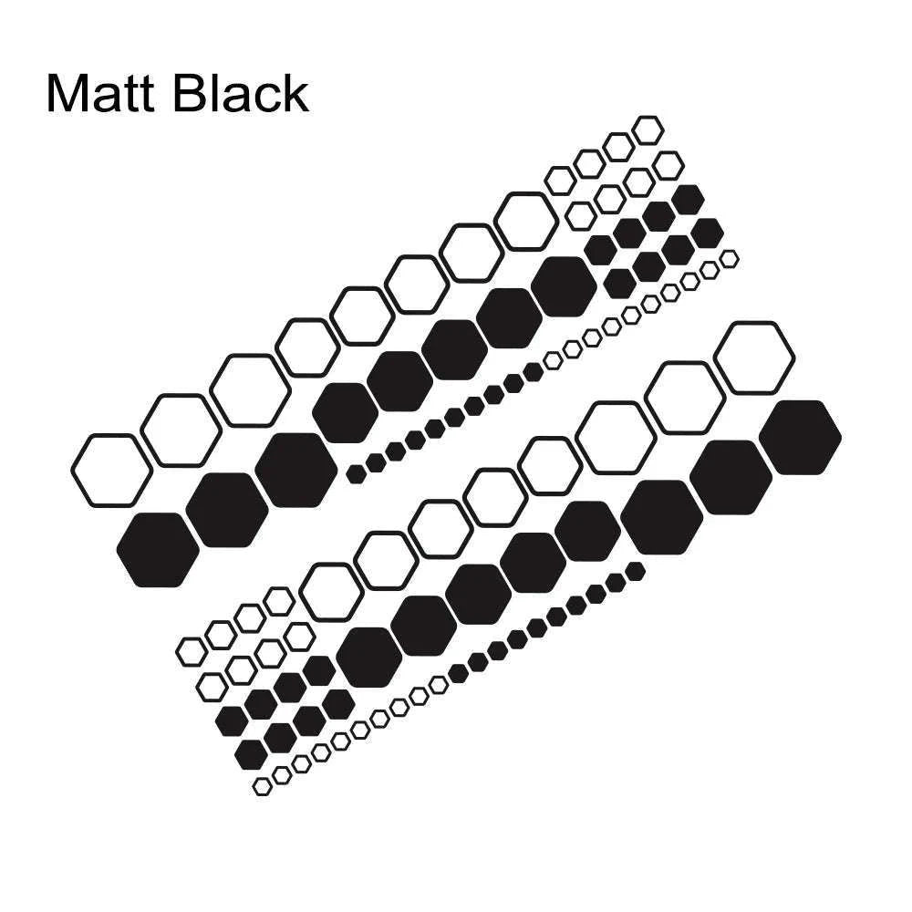 Honeycomb Hexagon Car Vinyl Decals Waterproof Polygon Stickers-77.7x20.3cm / Glossy Black