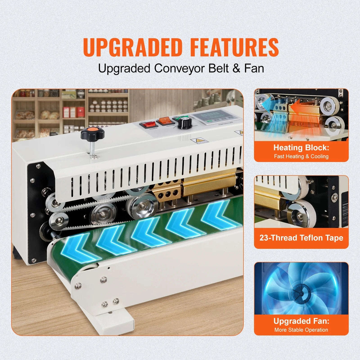 Horizontal Continuous Band Sealer for Plastic Bags and Films-600W / CZECH REPUBLIC