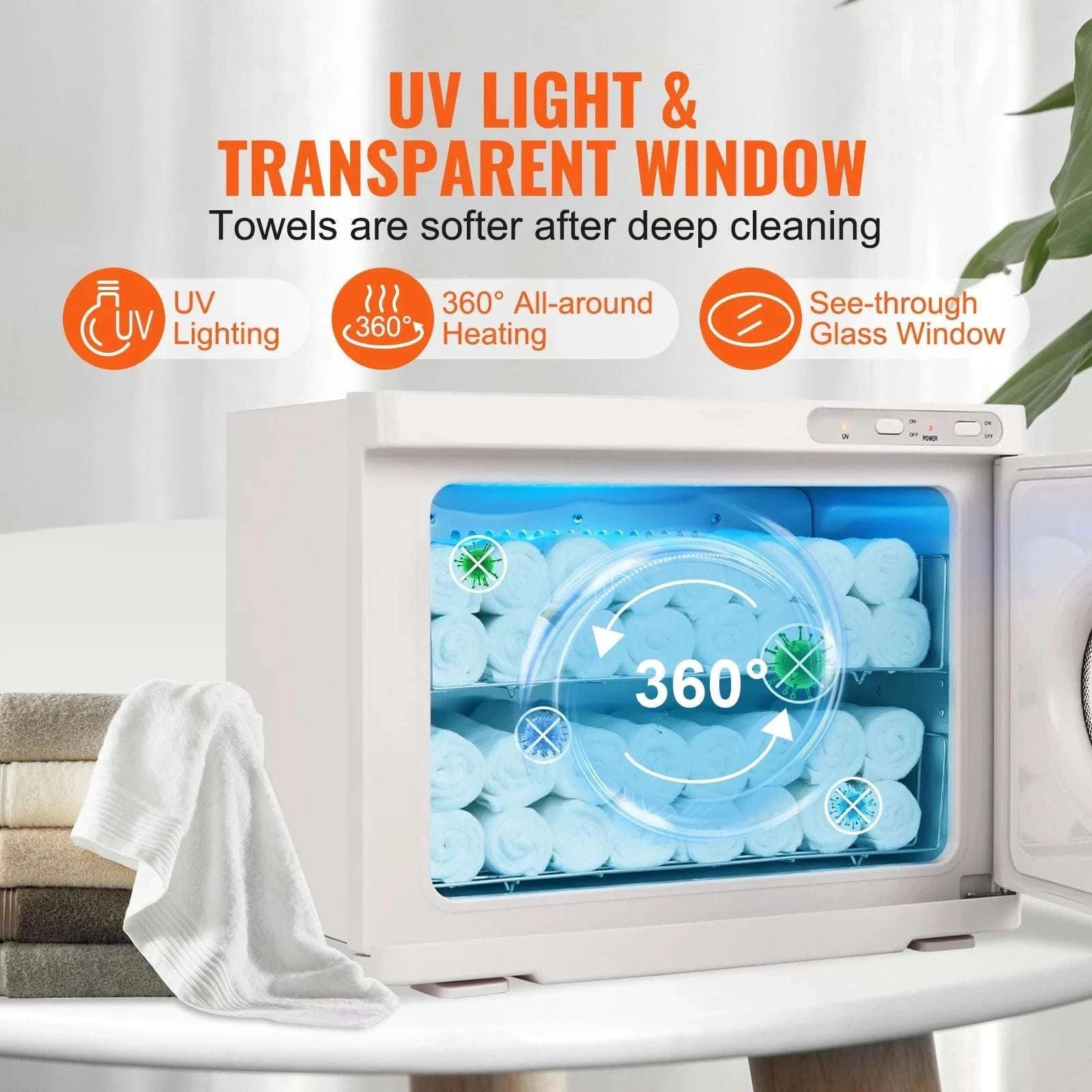 Hot Towel Warmer Cabinet 8L/23L with UV Light & Fast Heating-23L 6W UV light / United States