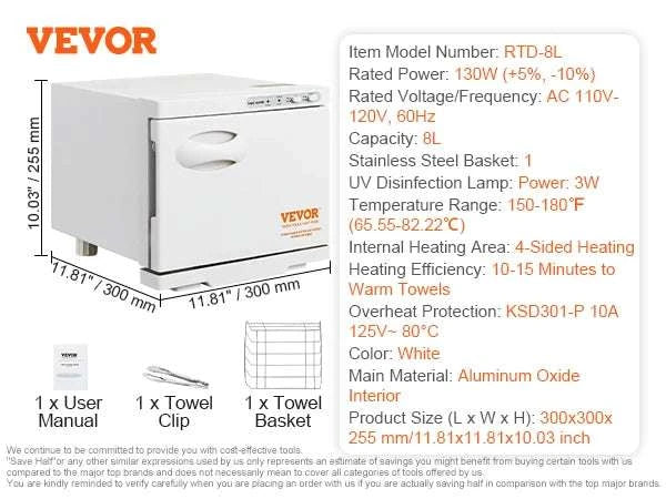 Hot Towel Warmer Cabinet 8L/23L with UV Light & Fast Heating-23L 6W UV light / United States