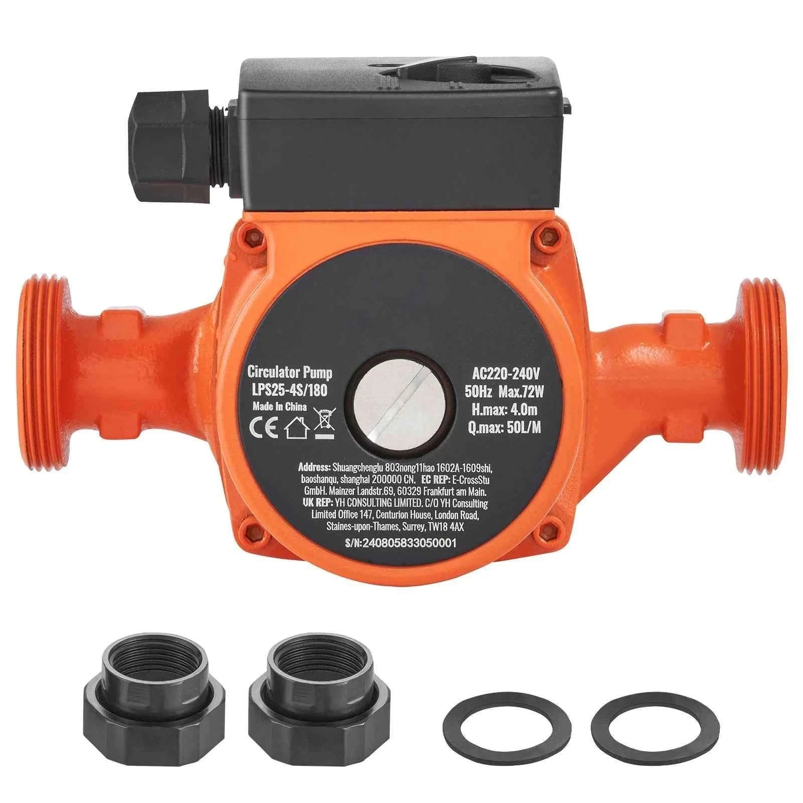 Hot Water Recirculating Pump 220V 3-Speed Quiet Operation-LPS25-4S-180 50LPM / EU / Poland